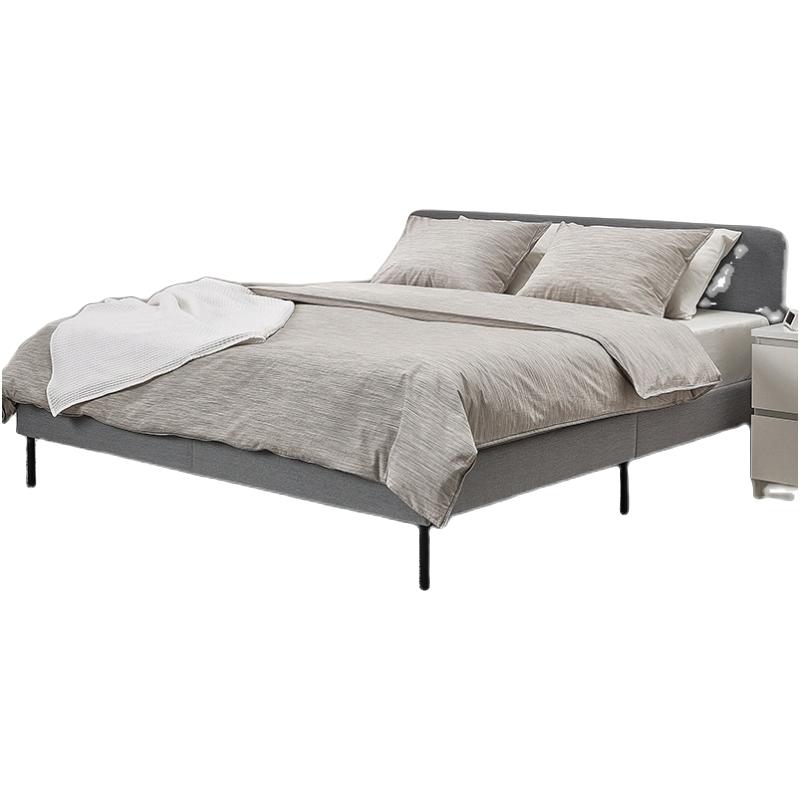 IKEA 宜家 斯拉图双人床现代轻奢布艺软包床小户型卧室床