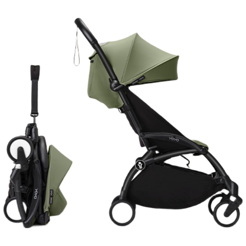 StokkeYOYO bassinet+6+遛娃婴儿推车可坐可躺轻便折叠 yoyo3 YOYO3 bassinet 6+橄榄绿 黑色车架
