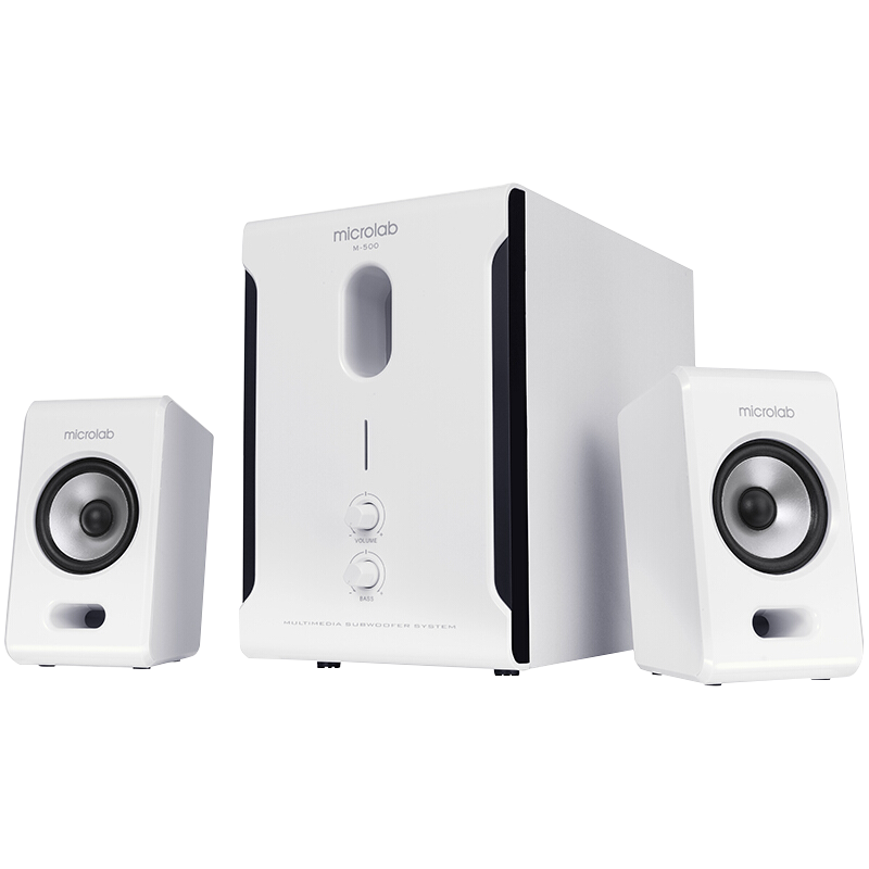 microlab 麦博 M-501 2.1声道 桌面 有源多媒体音响 白色