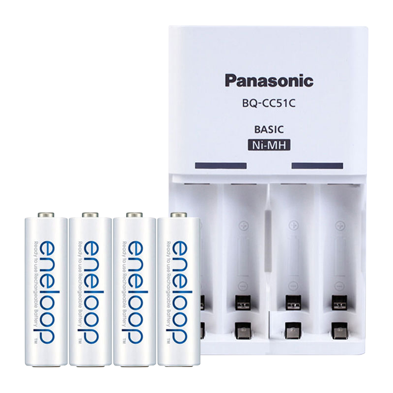 Panasonic 松下 爱乐普5号充电电池4节 五号充电器套装三洋镍氢可充电池闪光灯玩具相机麦克风