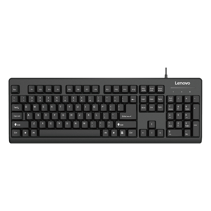 Lenovo 联想 K4800S 104键 有线薄膜键盘 黑色 无光