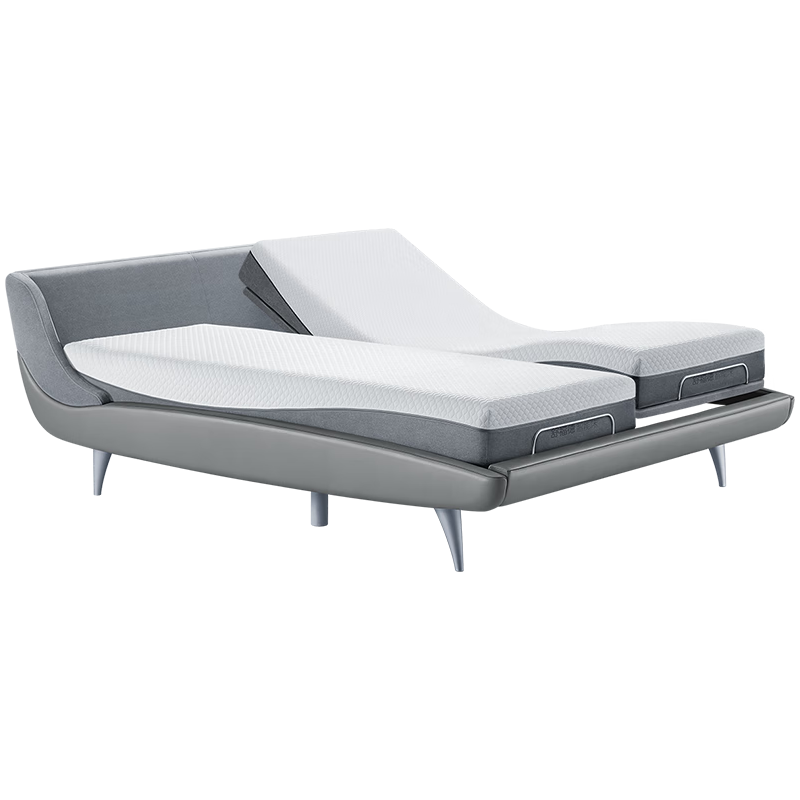 舒福德奥运智能一键入眠床电动按摩升降遥控零重力S100 灰色 1.8米分体 灰色（床垫适中）