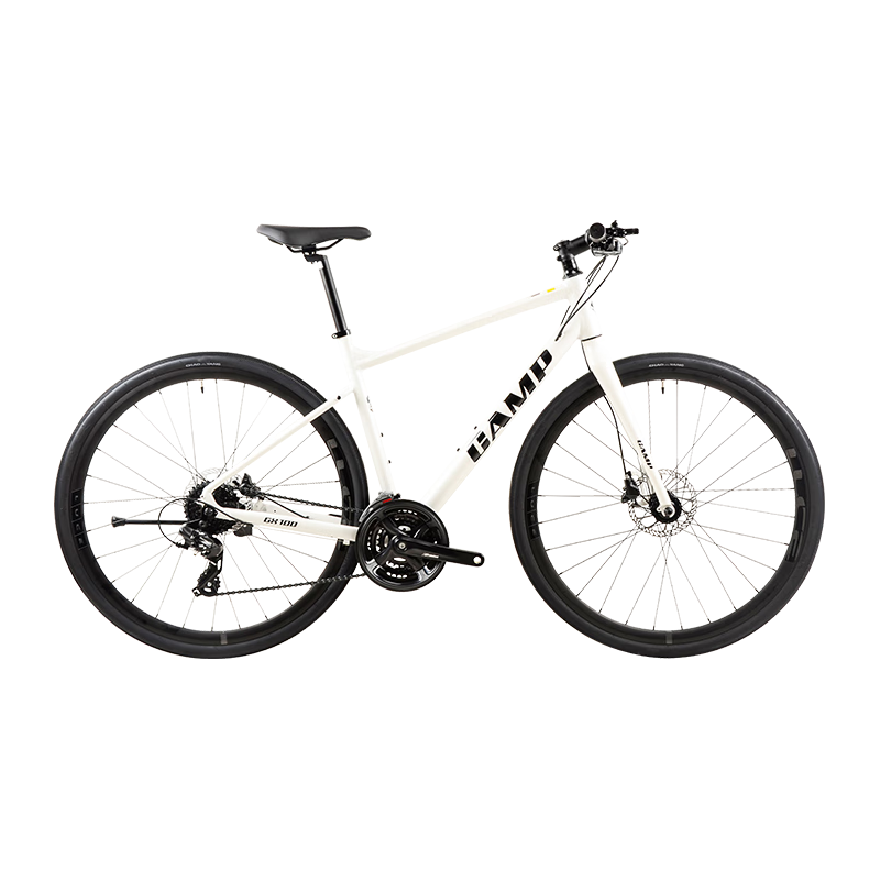 坎普（CAMP）GX100 公路车平把赛车铝合金内走线成人24速砾石瓜车纯油碟自行车 珍珠白 24速 455码