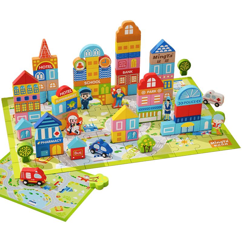 MingTa 铭塔 108粒优质积木+60块拼图+教程图册