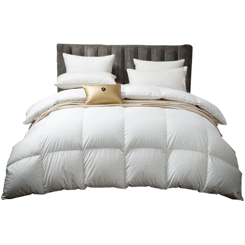 皮尔·卡丹 皮尔卡丹 暖绒抗菌 100%羽毛被加厚被子 双人冬被 6斤 200*230cm 白色