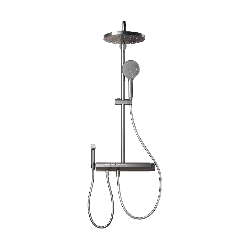 法恩莎（FAENZA）四功能钢琴键大平台置物喷枪易除垢淋浴花洒套装【灰】F4M8846GGP