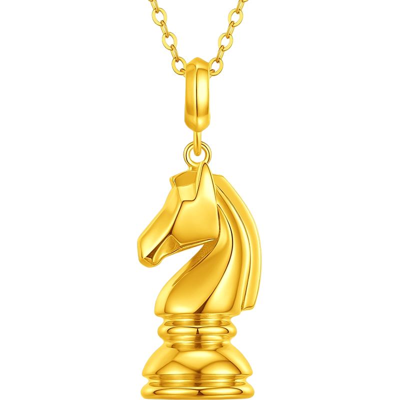 周大福马年生肖骑士马一骑制胜黄金吊坠(大小版)多款
