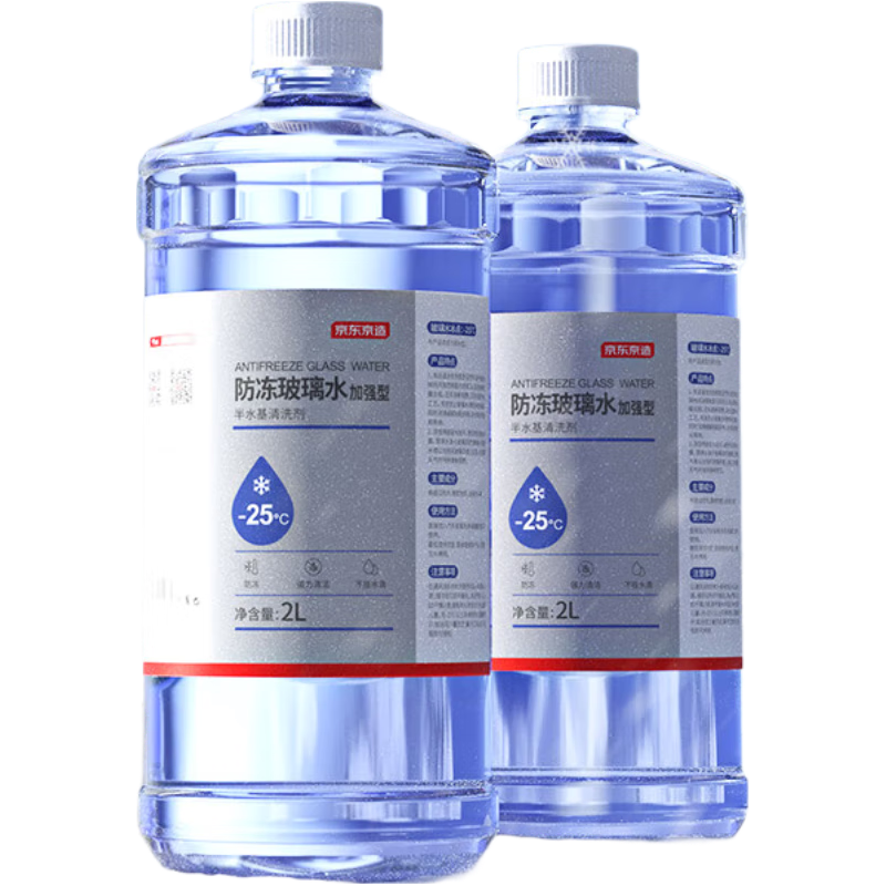 京东京造低温防冻冬季玻璃水-25℃强力型去虫胶 2L*4瓶 [DK]