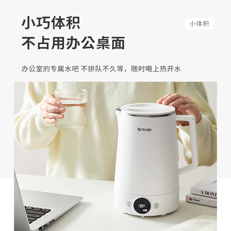 ankale电热水壶便携 烧水壶小型316不锈钢旅行宿舍智能开水壶保温 0.8L -316不锈钢【可调温】