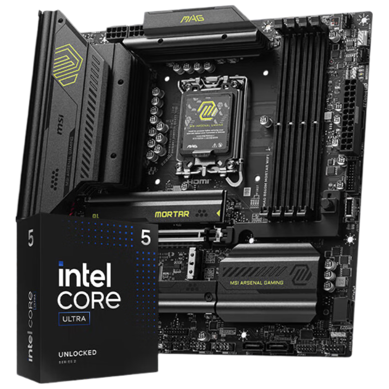 微星 MAG B860M MORTAR WIFI+微星 MSI酷睿 Ultra 5 245K 板U套装