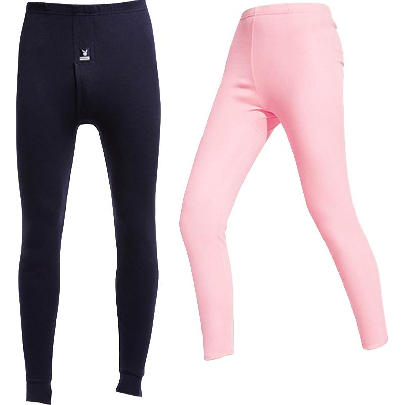 花花公子秋衣秋裤女纯棉100%棉青少年保暖内衣套装男加绒加厚冬季