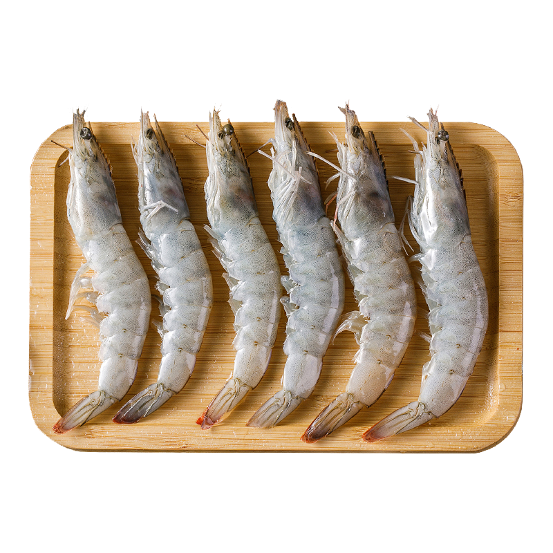 百年渔港 精选国产鲜冻白虾 特大号 80-100只 2kg