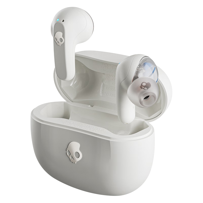  Skullcandy 重低音 真无线蓝牙耳机  哑雾白 Type-C Type-C