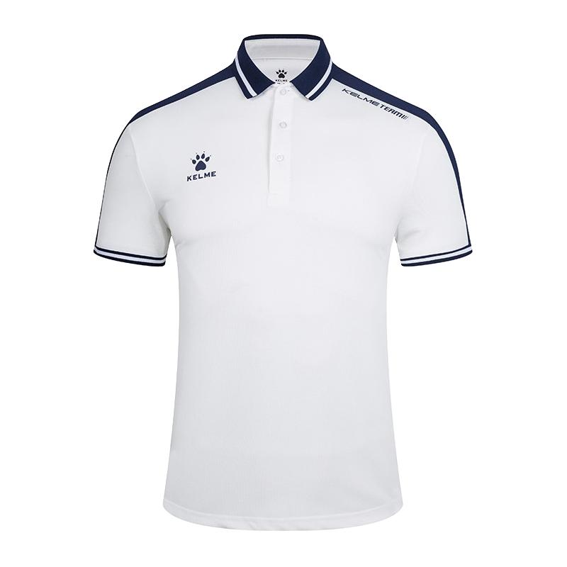 KELME卡尔美夏季运动POLO衫商务休闲保罗短袖翻领T恤 3891068白色/藏青（爪子LOGO） L/175