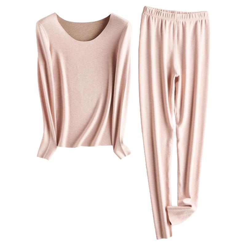 羊绒蚕丝德绒自发热保暖内衣男女无痕加绒冬季棉毛衫秋衣秋裤套装