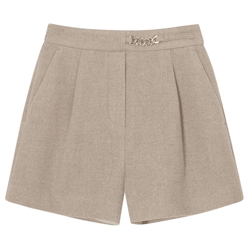 诗凡黎短裤女高腰显瘦休闲裤子垂感小个子a字直筒裤