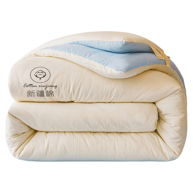 艾薇 A类新疆棉花被芯单人秋冬被子加厚冬被棉被150*200cm4斤 白