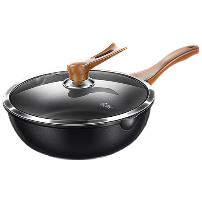 三四钢（SSGP）平底锅不粘锅煎平底锅不粘锅家用加深煎锅电磁炉专用煎炒锅30cm