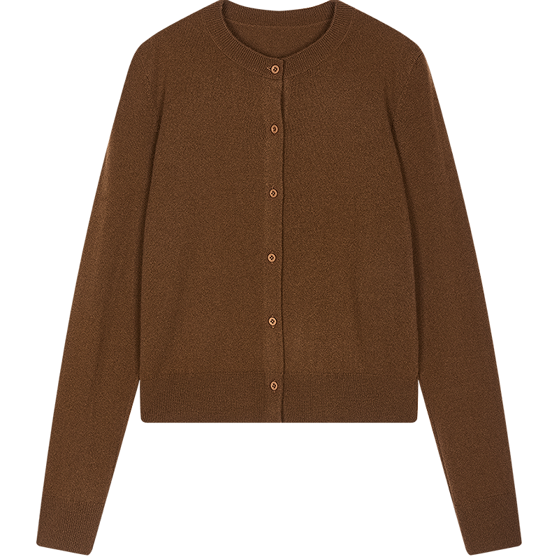 JNBY/江南布衣25秋毛针织衫长袖开襟柔软5P9311730 227/枯茶色 M