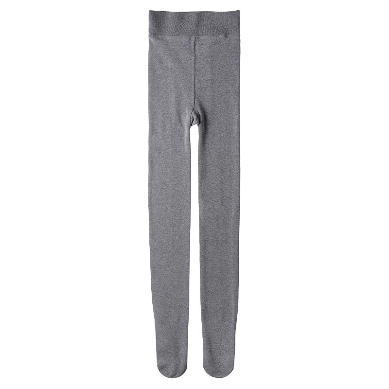 平板棉灰色连裤袜春秋款女不掉档大码加肥加大显瘦打底裤加绒加厚