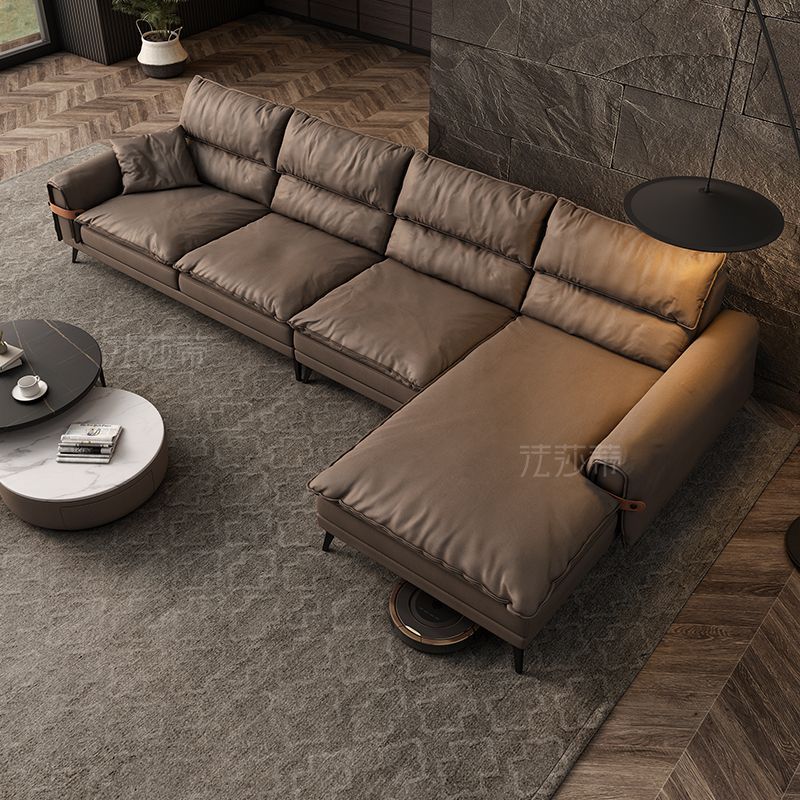 法莎蒂科技布沙发轻奢简约现代ins黑色羽绒沙发