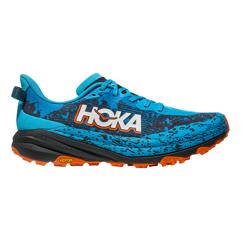HOKA ONE ONE男款秋季飞速羚羊6越野跑步鞋SPEEDGOAT 6轻量抓地防滑 天际蓝/黑色 42.5