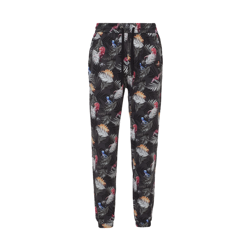 春秋纯棉植物印花束脚女式休闲裤朗姿集团旗下俪雅