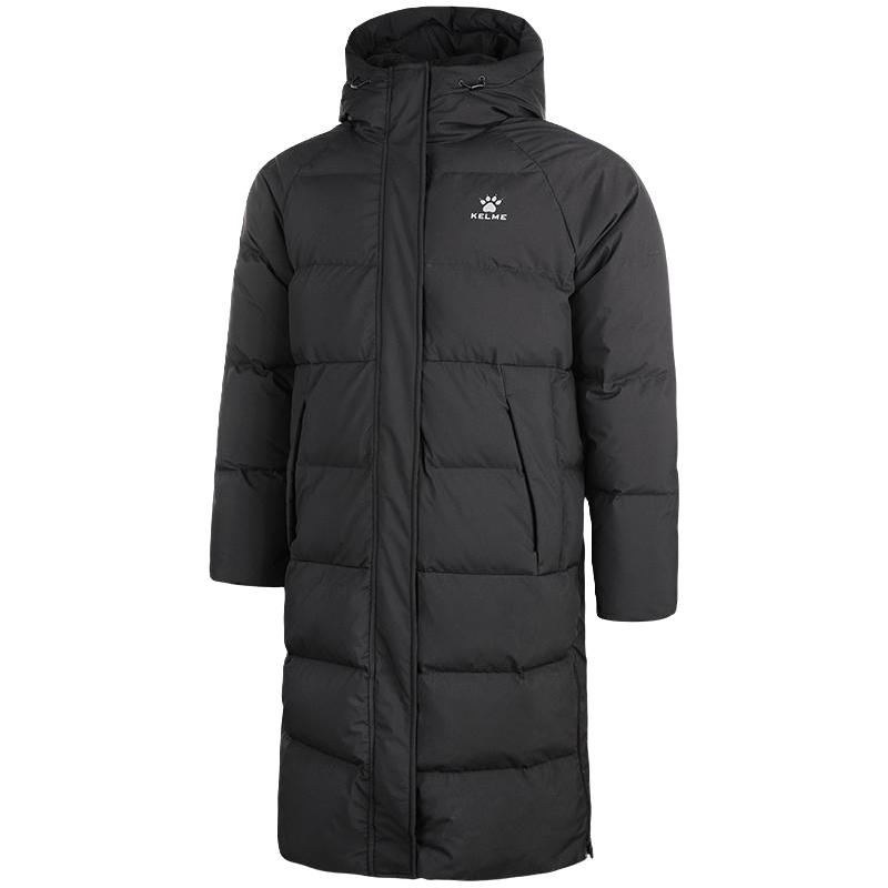 KELME卡尔美运动羽绒服女 长款大衣加厚保暖鸭绒冬装外套