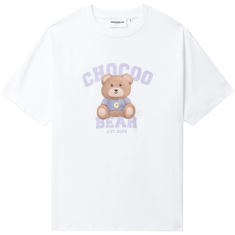 it :CHOCOOLATE女装圆领短袖T恤2024夏季青春可爱半袖1835XSM