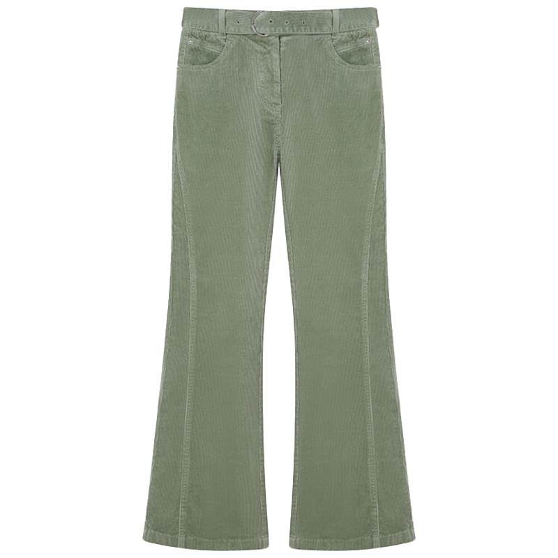 小熊春秋款复古港风微喇灯芯绒休闲裤长裤子美拉德女