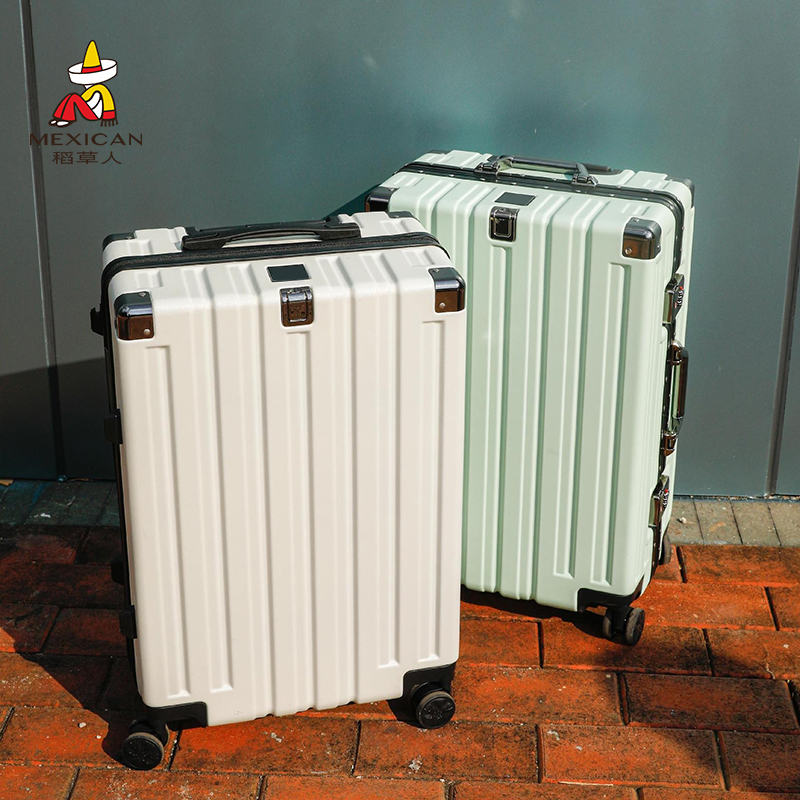 稻草人旅行箱行李箱拉杆箱女男万向轮密码皮箱铝框20寸登机箱