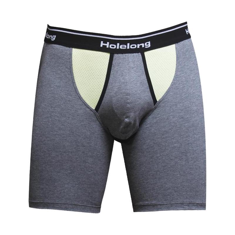 Holelong 活力龙 纯棉内裤男生加长防磨腿运动跑步裤衩阴囊托防磨裆枪弹分离