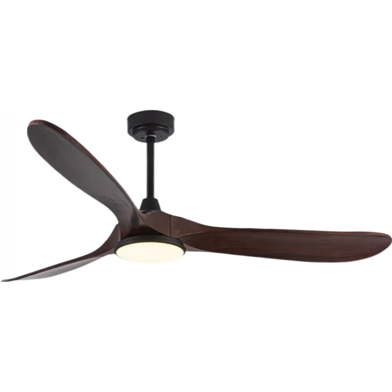 明灯汇大风力实木吊扇灯北欧家用客厅风扇灯餐厅无灯全光谱电风扇吊灯 42-666A白胶叶无灯+遥控