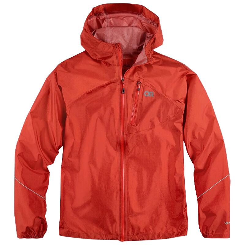 Outdoor Research/OR Helium Rain 轻量透气 舒适耐磨 男士户外防风雨冲锋衣 Cranberry蔓越莓红 L