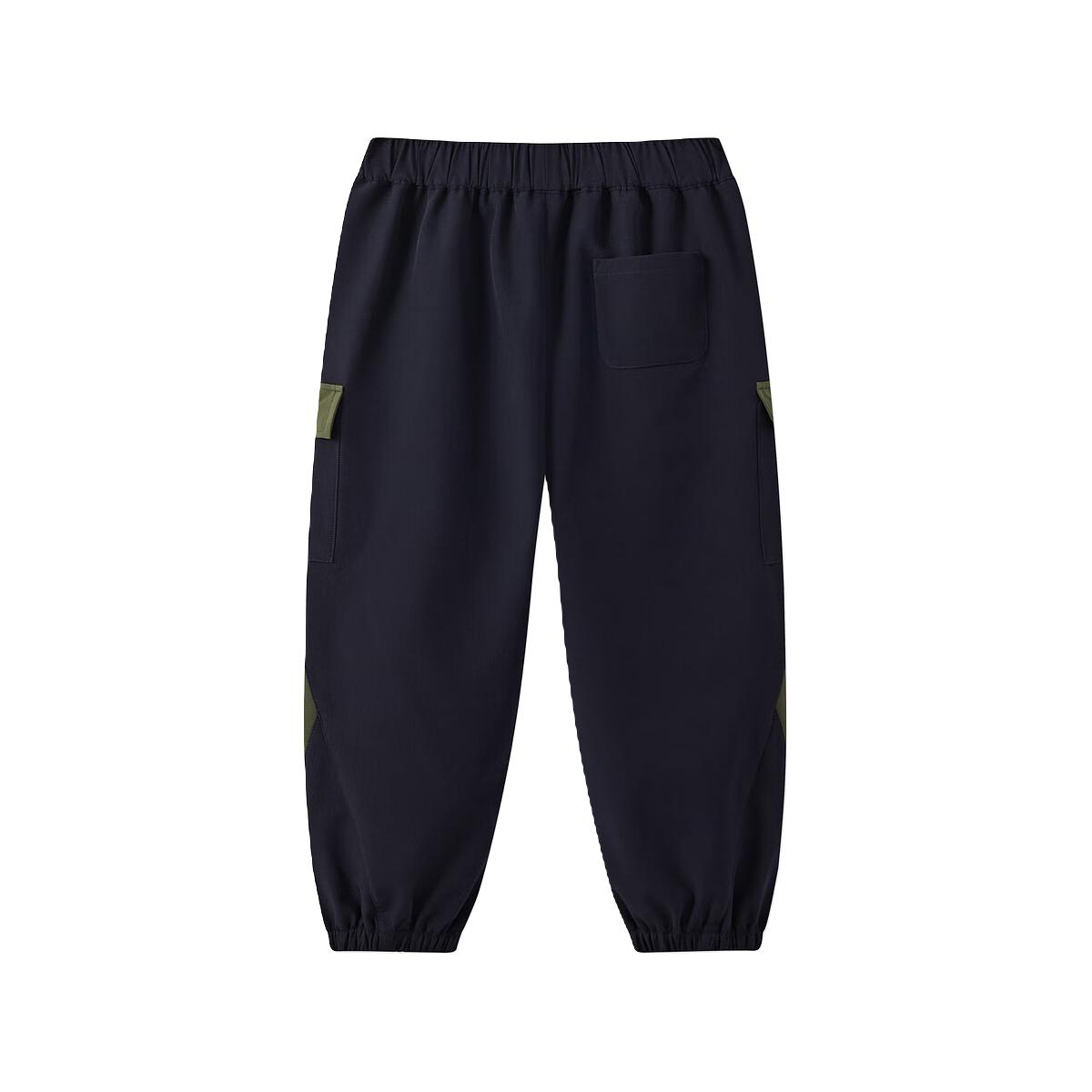 马骑顿MQD男童25冬户外露营工装裤撞色拼接休闲裤束脚裤 藏青 140