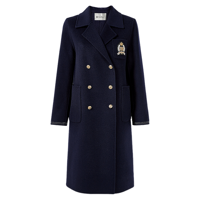 秋水伊人 【100%绵羊毛】2025年冬季英伦优雅双面呢大衣女外套