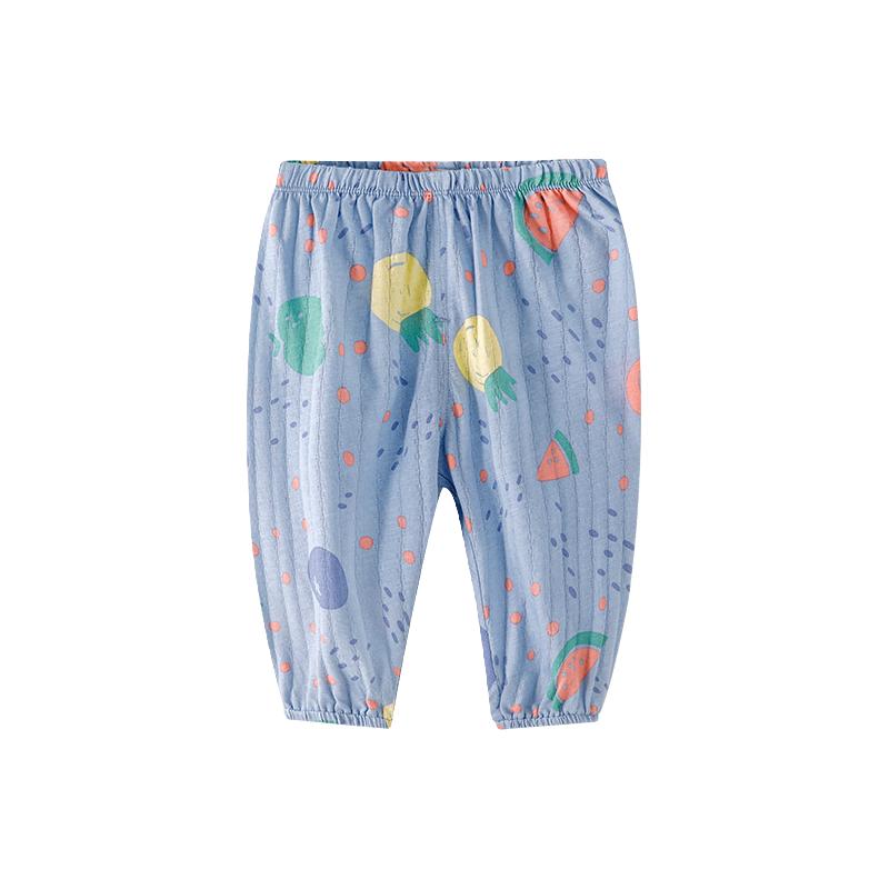 皮偌乔婴儿裤子春夏季薄款防蚊泡泡裤儿童休闲裤男女宝宝透气长裤 草原运动会 泡泡长裤 80cm