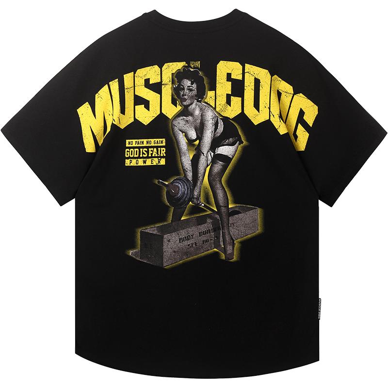  Muscle Dog/肌肉狗 宽松运动 男士短袖T恤  XXL，XXXL，S，M，L，XL