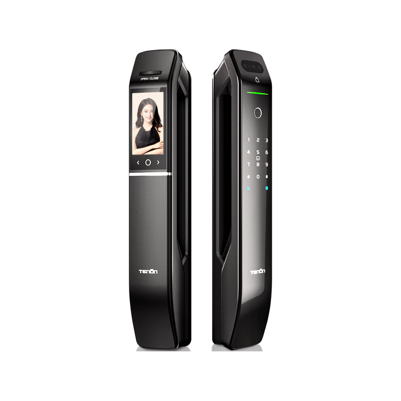亚太天能 TENON指纹锁智能锁可视猫眼室内屏3D人脸识别家用防盗门电子智能门锁 纳米灰（视频猫眼+人脸识别）
