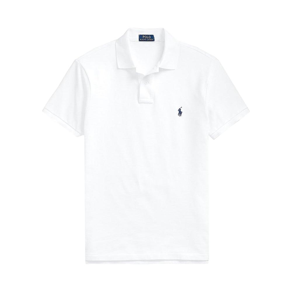 欧洲RALPHLAUREN/拉夫劳伦男士白色棉质珠地布刺绣短袖polo衫
