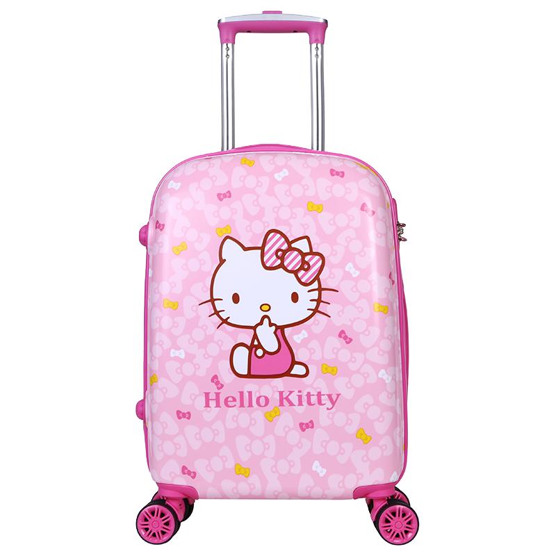 凯蒂猫 Hello Kitty拉杆箱20英寸女款儿童行李箱 小学生登机箱万向轮旅行箱 KT0017A粉色