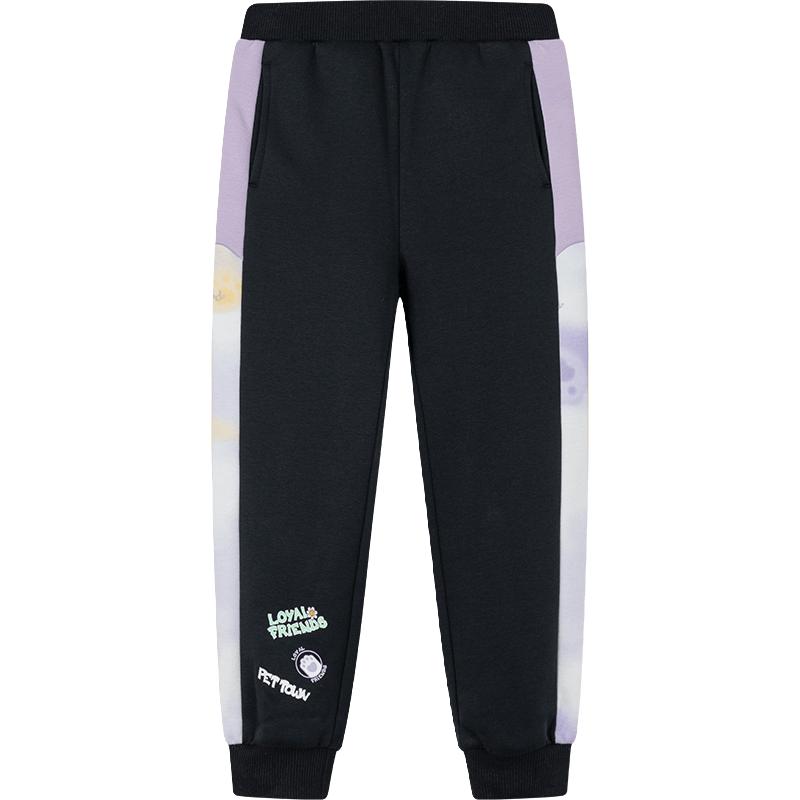 儿童冬款加绒加厚女童运动裤女小童针织加厚长裤保暖裤子