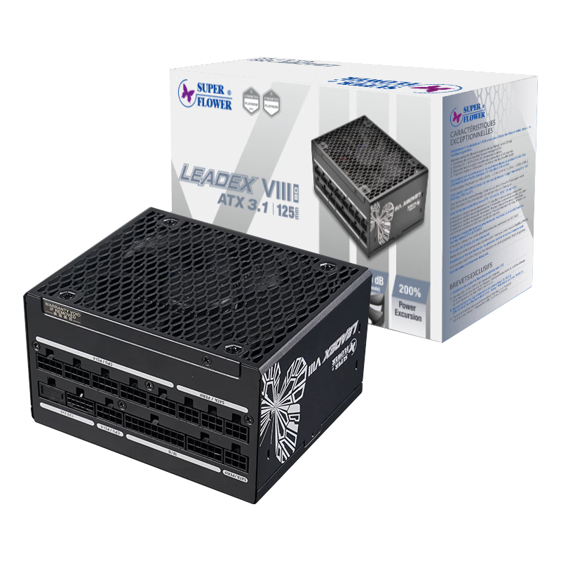 SUPER FLOWER振华 1000W电源 LEADEX VIIIP1000W ATX3.1白金全模/支持 5090显卡