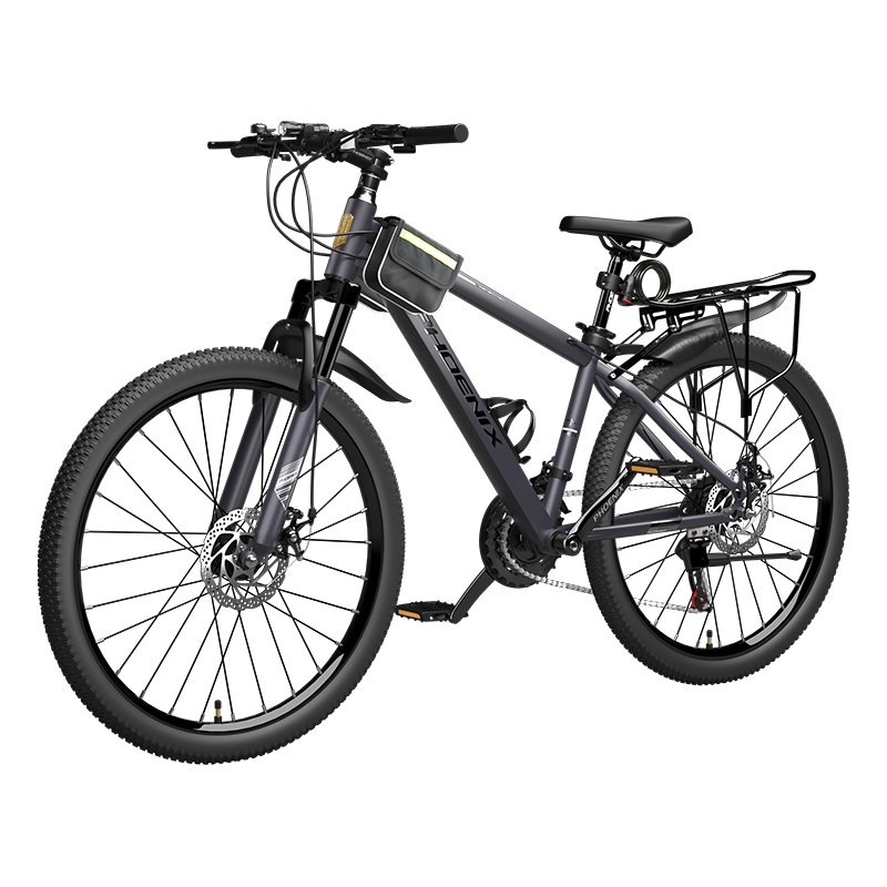 凤凰自行车山地自行车男士变速单车女青少年成人公路赛车 途瑞 钢架【辐条】长石灰 26寸【适合160-185cm】 24速卡式碟刹