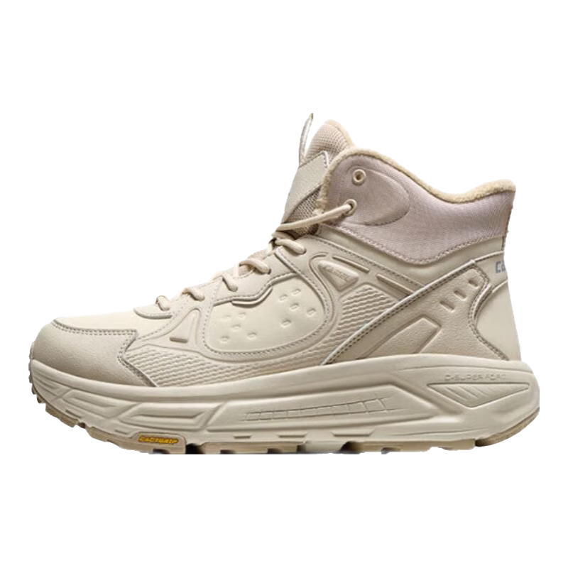 骆驼（CAMEL）凌霜高帮保暖休闲鞋男女登山鞋徒步防水防滑户外越野靴子情侣同款 4002，黑/城堡灰，男 42