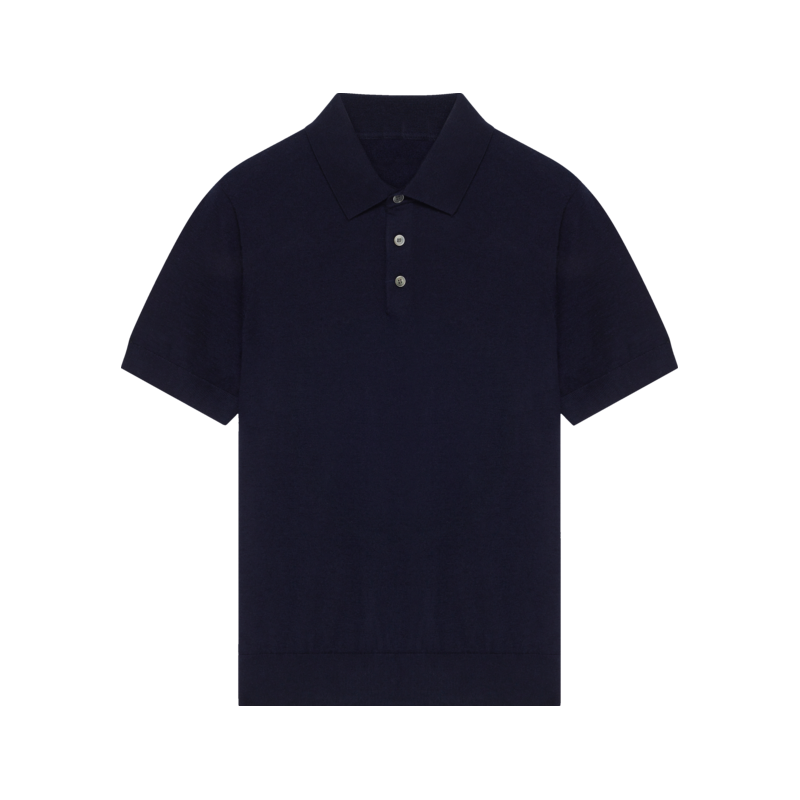 ERDOS 羊绒POLO衫2024年早秋精纺短袖薄款翻领针织衫通勤