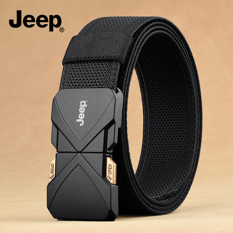 吉普（JEEP）男士弹力腰带2025年户外军训战术织腰带老公