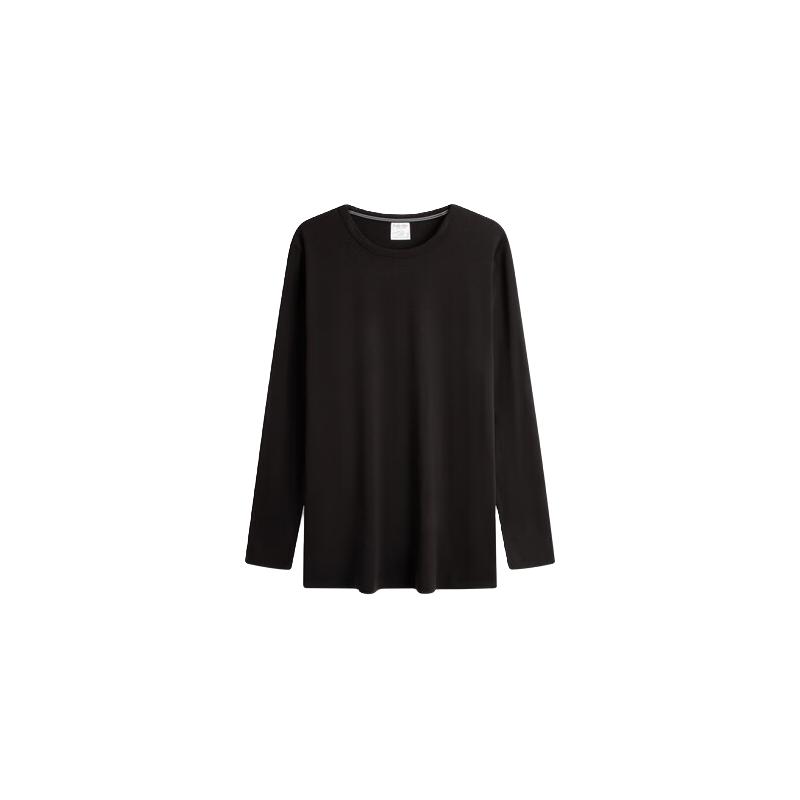 Calvin Klein内衣【悦动引力带】男本命年舒适圆领打底保暖内衣NM2451 UB1-太空黑 S