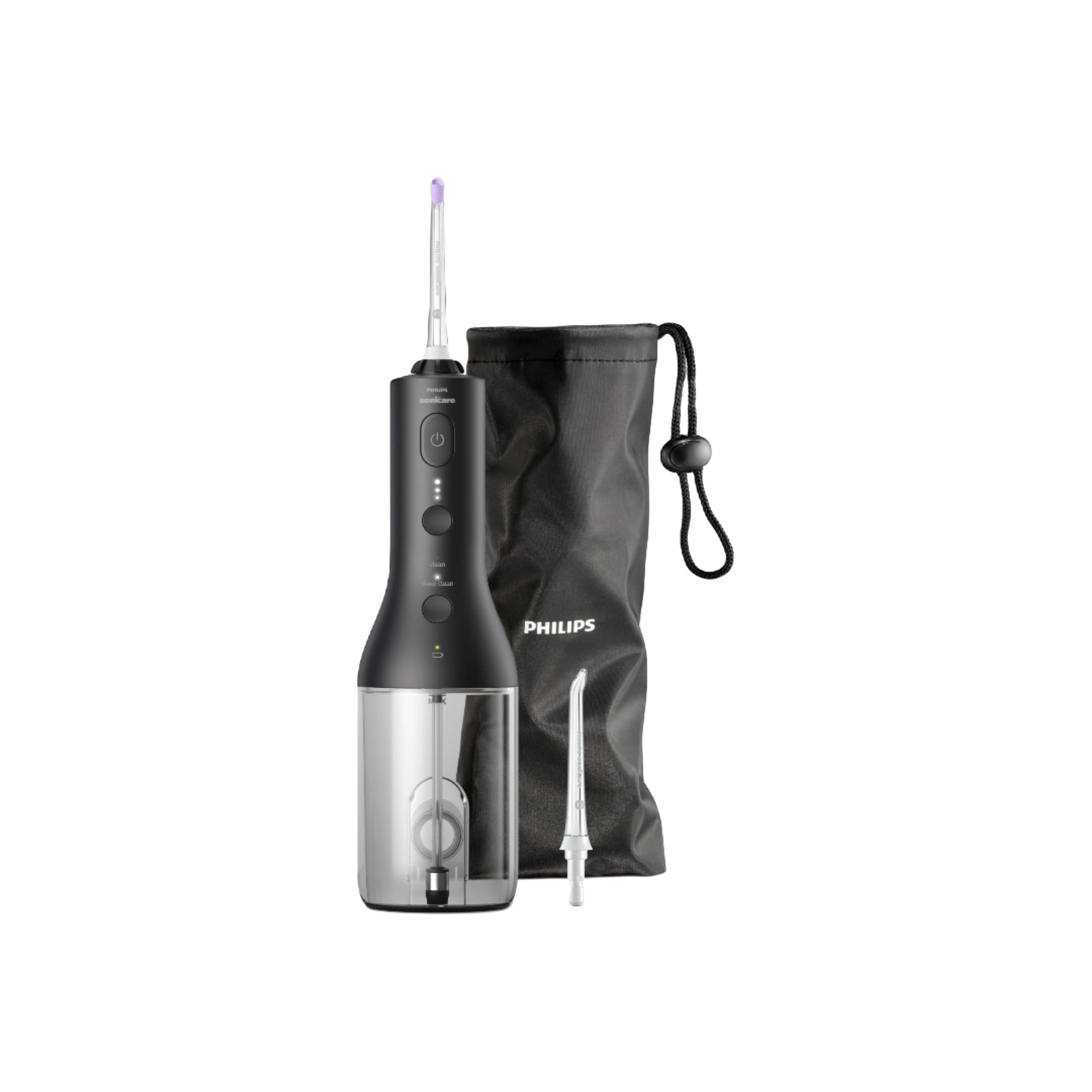 Philips 飞利浦 Sonicare 无线 Power Flosser 3000 口腔冲洗器 适用于牙齿、牙龈和牙齿护理 黑色 (型号 HX3826/33)