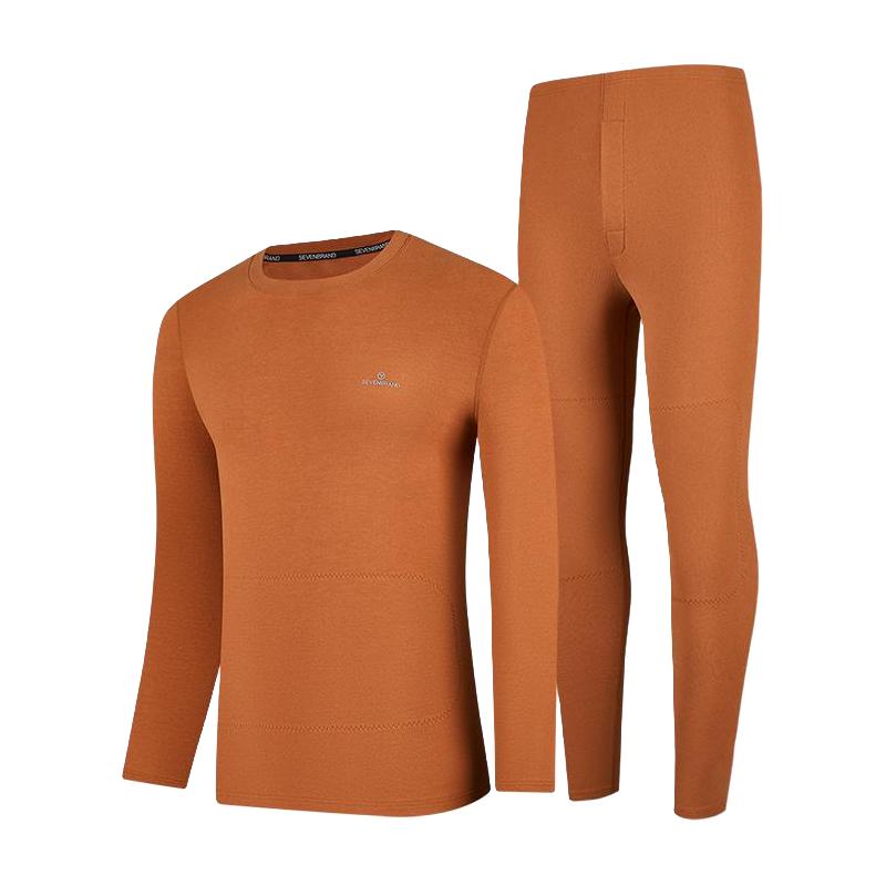 柒牌保暖内衣男士加绒加厚秋衣秋裤套装秋冬羊绒发热抑菌打底衫男
